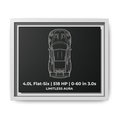 Porsche 911 GT3 RS Blueprint Wall Art